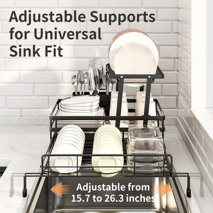 Foldable 2-Tier Dish Drying Rack