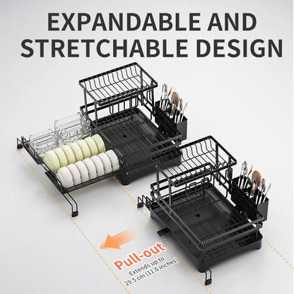Foldable 2-Tier Dish Drying Rack