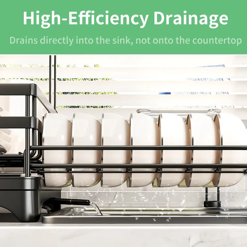 Foldable 2-Tier Dish Drying Rack