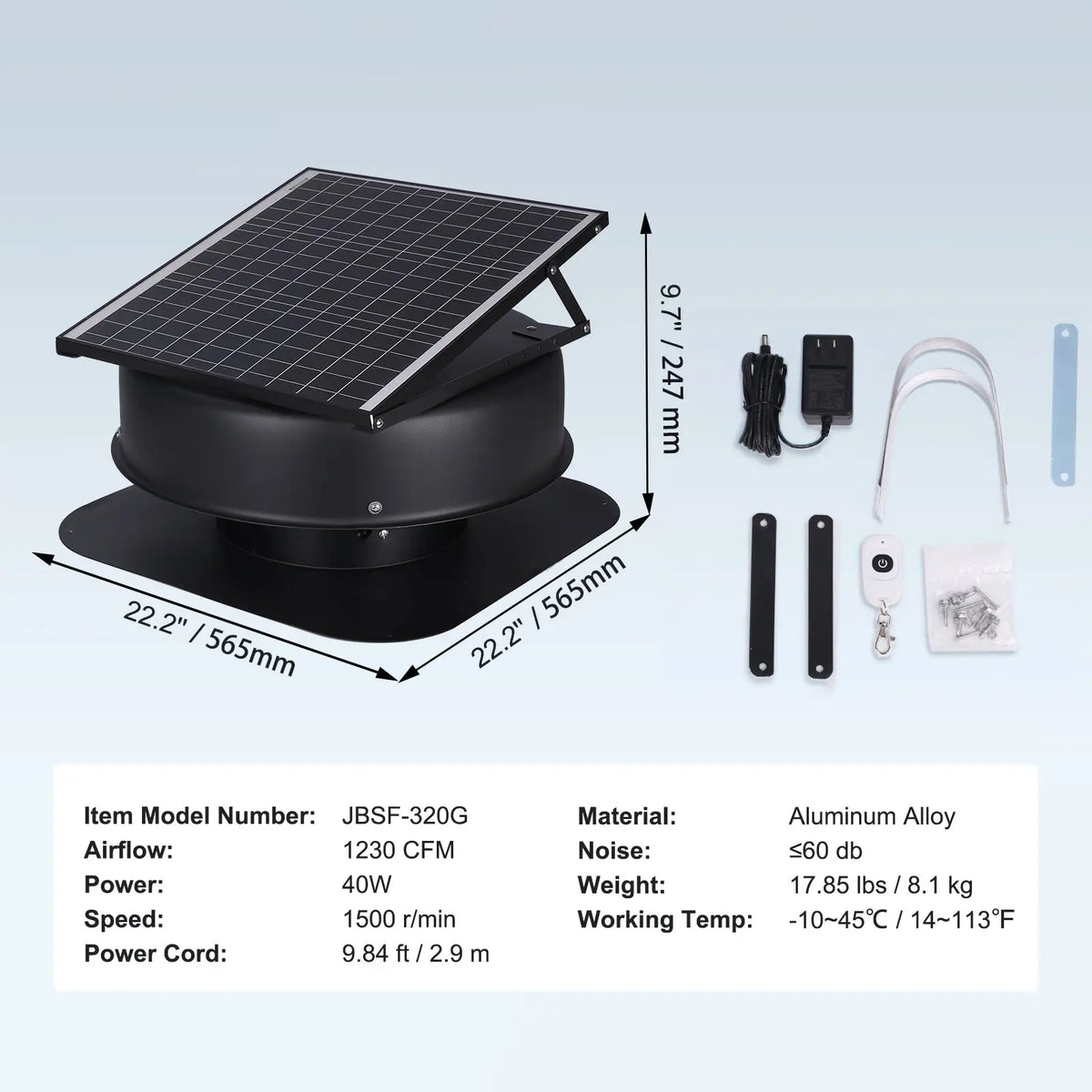 40W Solar Attic Fan