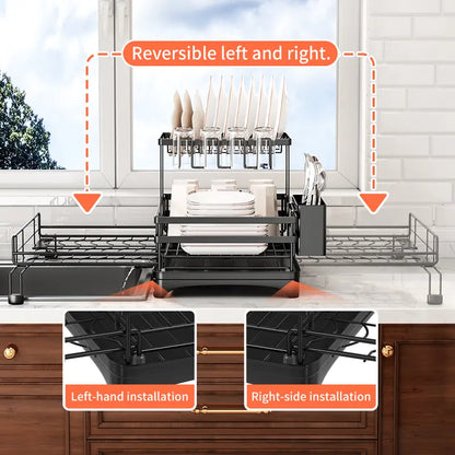 Foldable 2-Tier Dish Drying Rack