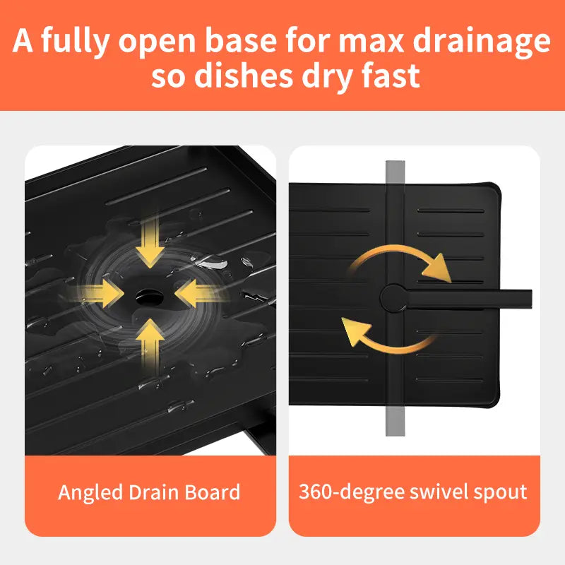 Foldable 2-Tier Dish Drying Rack